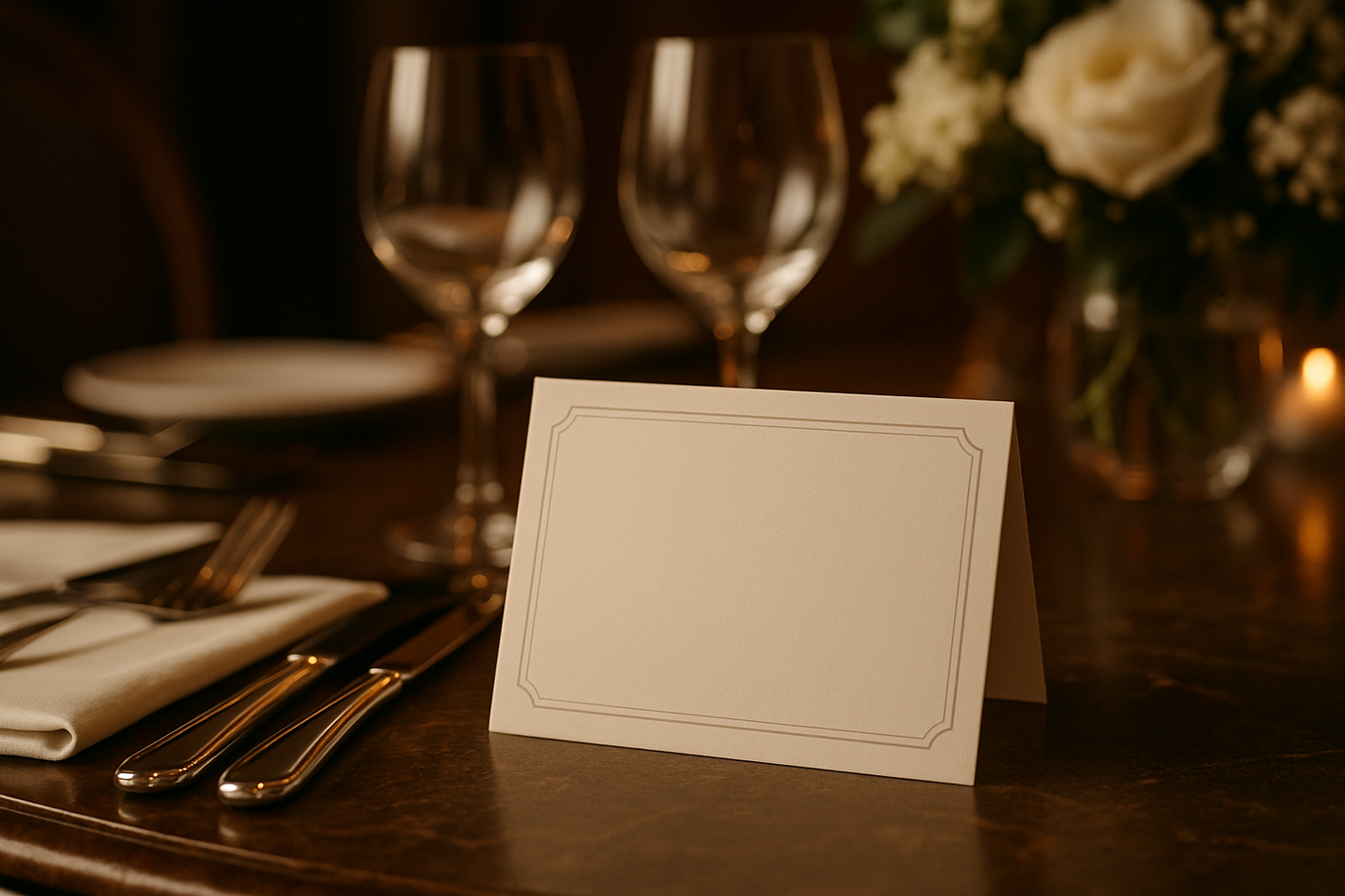setting a table placard