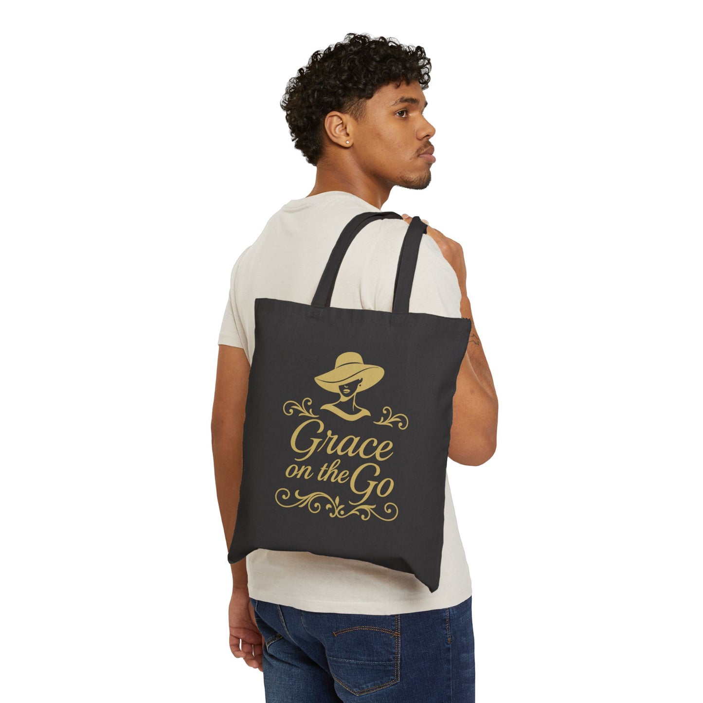 Grace on the Go Tote Bag | Stylish Cotton Canvas Carry-All for Everyday Use