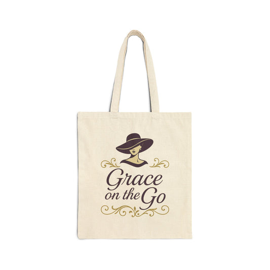Grace on the Go Tote Bag | Stylish Cotton Canvas Carry-All for Everyday Use